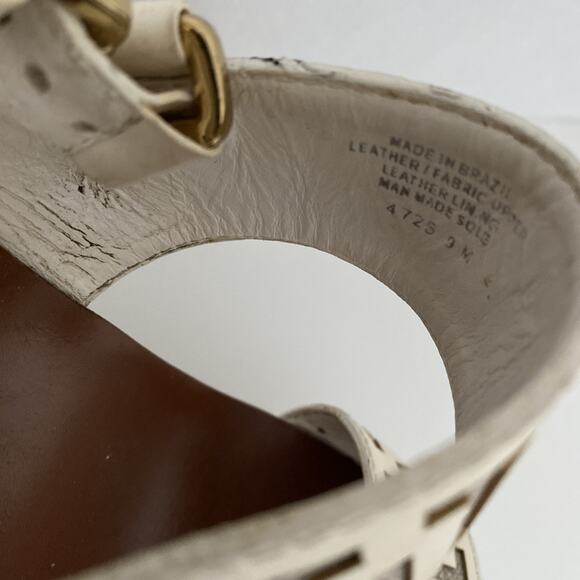 Tory Burch Regan Sandal Wedge Cork Platform White Leather Open Toe Ankle… - Picture 3 of 8